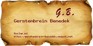 Gerstenbrein Benedek névjegykártya