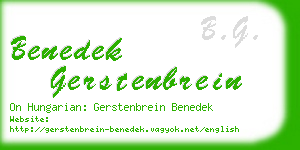 benedek gerstenbrein business card